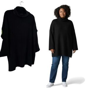 Elegant Black Cowl Neck Sweater